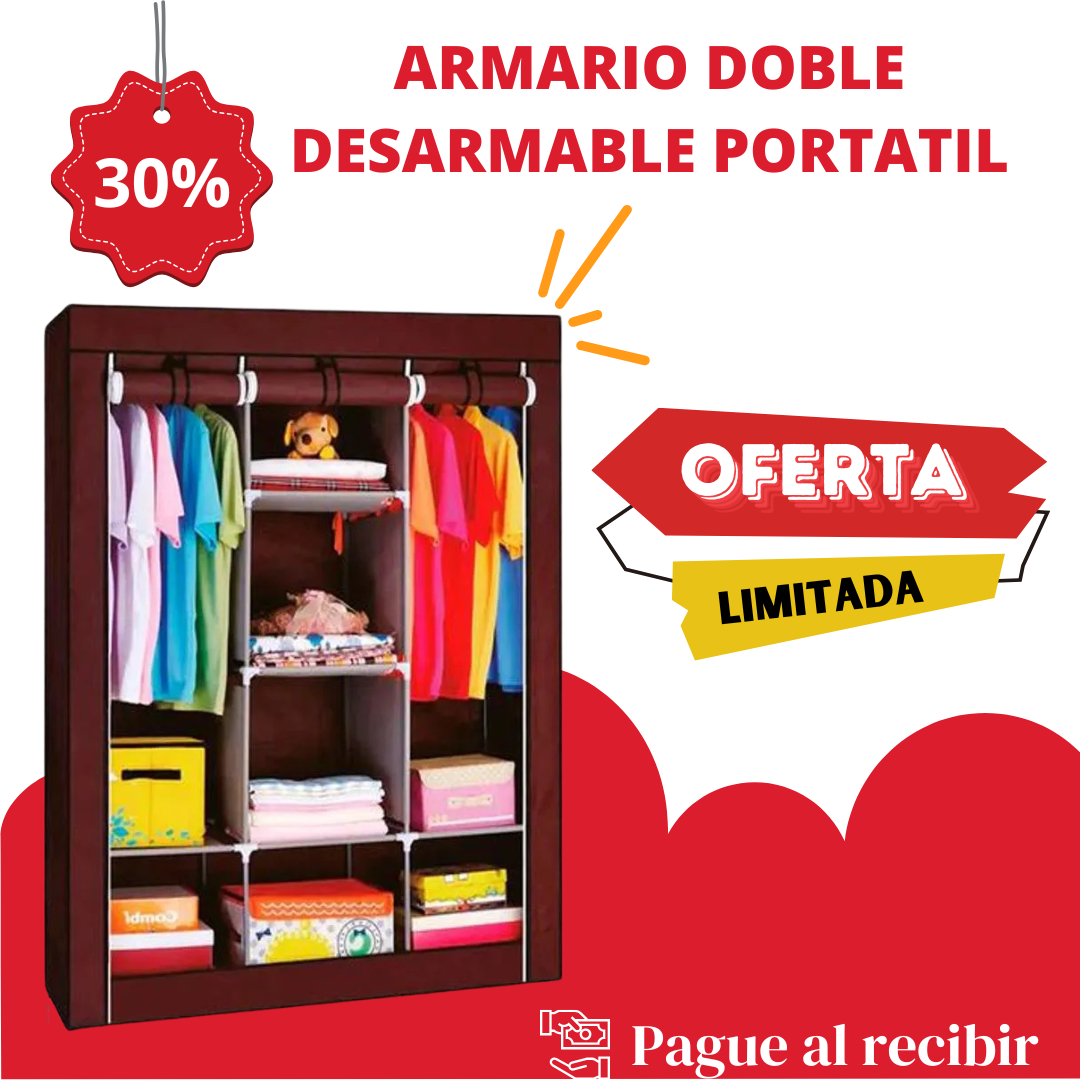 Closet Armario Doble Desarmable Portatil